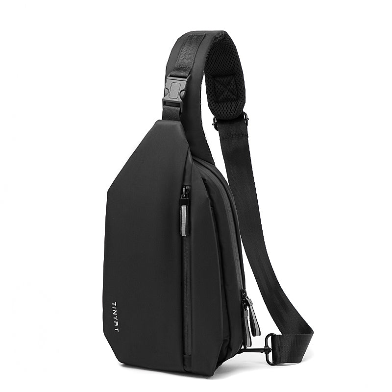 Tinyat Mens Chest Pack Sling Bag Waterproof Crossbody Backpack Anti Theft Daypack Bag Gray