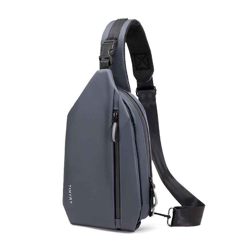 Tinyat Mens Chest Pack Sling Bag Waterproof Crossbody Backpack Anti Theft Daypack Bag Gray