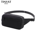 Tinyat Fanny Pack for Women Waterproof Crossbody Belt Bag 3 - Zipped Pockets for Traveling Polyester