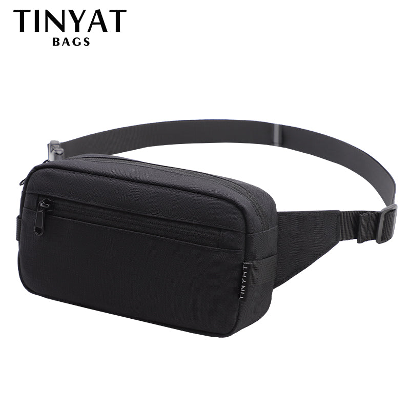 Tinyat Fanny Pack for Women Waterproof Crossbody Belt Bag 3 - Zipped Pockets for Traveling Polyester