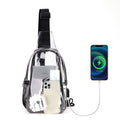 TINYAT Clear Crossbody Bag for Women Men Lightweight Sling Bag Waterproof Shoulder Bag for Stadium Concert Outdoor Activity