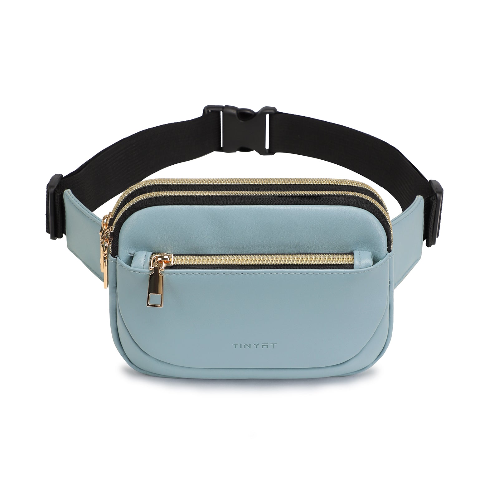 Tinyat Fanny Packs for Women Black Crossbody Bags Belt Bag Waist Pack for Outdoors Workout Traveling Casual Running Hiking Cycling