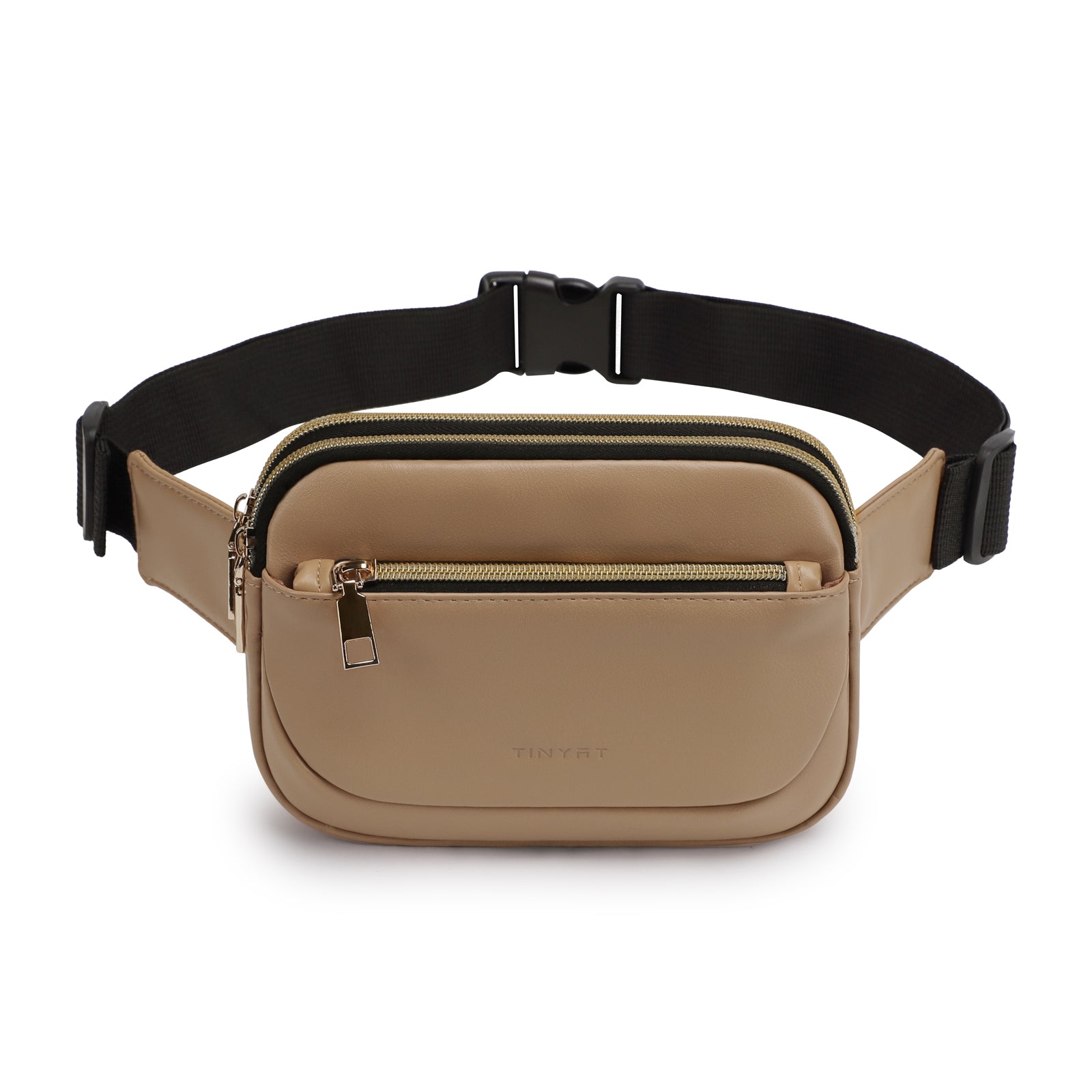 Tinyat Fanny Packs for Women Black Crossbody Bags Belt Bag Waist Pack for Outdoors Workout Traveling Casual Running Hiking Cycling