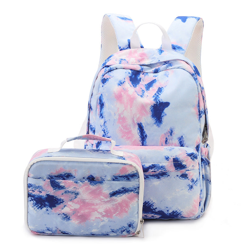 Tinyat Women Backpack for College Student Men Casual Laptop Waterproof Daypack with Lunch Bag Blue