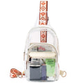 TINYAT Clear Sling Bag for Women Men Stadium Approved Clear Crossbody Bags PVC Chest Bag for Sport Events Concerts