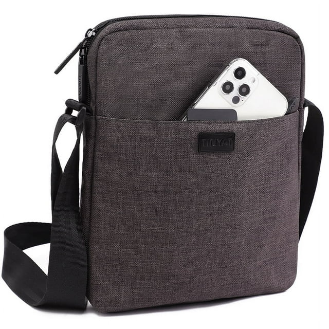 Tinyat Mens Messenger Bags Small Shoulder Sling Bags Crossbody Bags for Outdoor Work Business Black