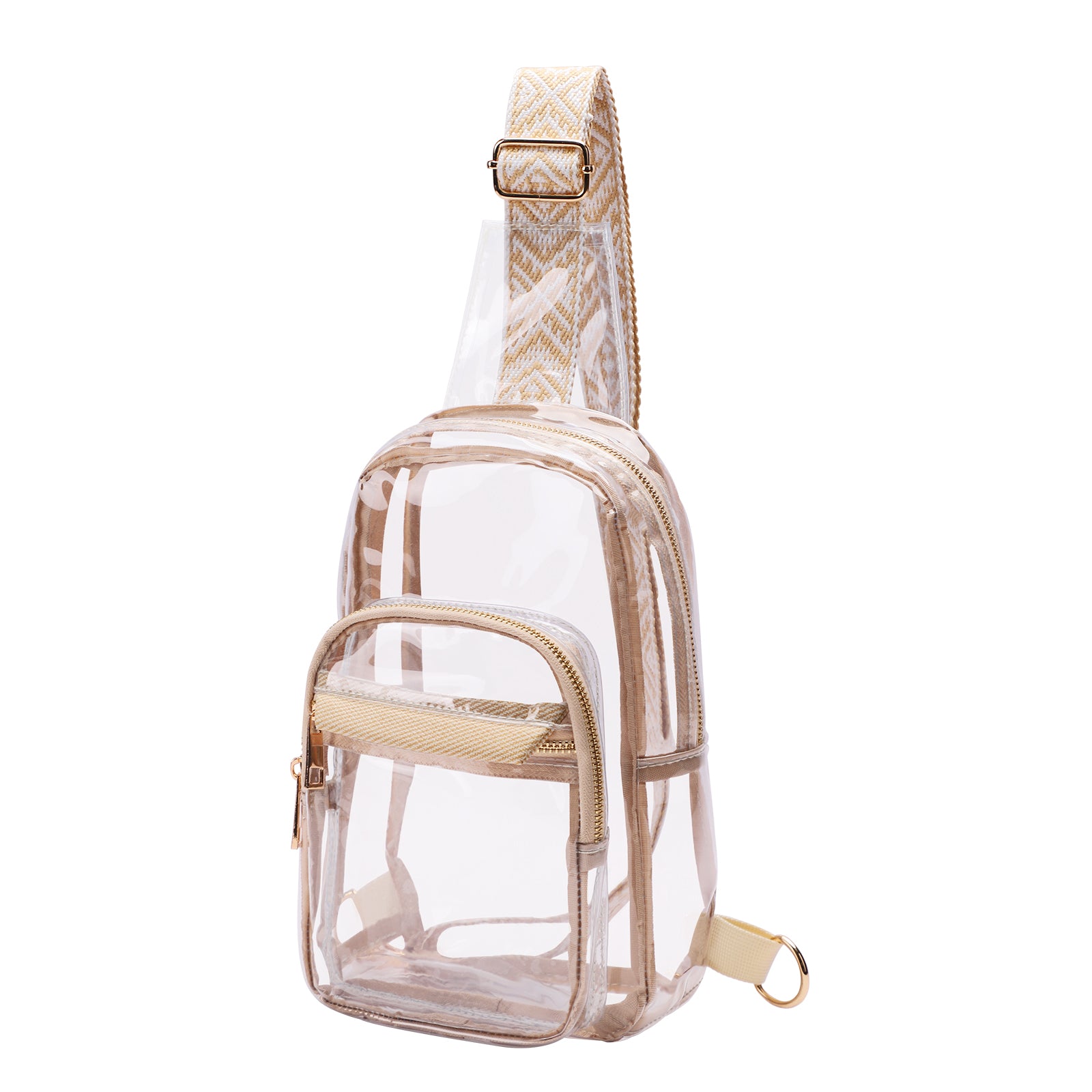 TINYAT Clear Sling Bag for Women Men Stadium Approved Clear Crossbody Bags PVC Chest Bag for Sport Events Concerts
