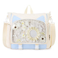 TINYAT Backpack for Women Cute Crossbody Bag DIY Kawaii Anime Y2K Cat Ita Bag for Shop Concert College