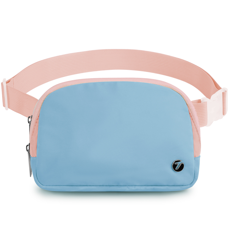 TINYAT Fanny Pack for Women 3 Zipper Pockets Waist Bag Waterproof Belt Bag Purse for Walking Shopping